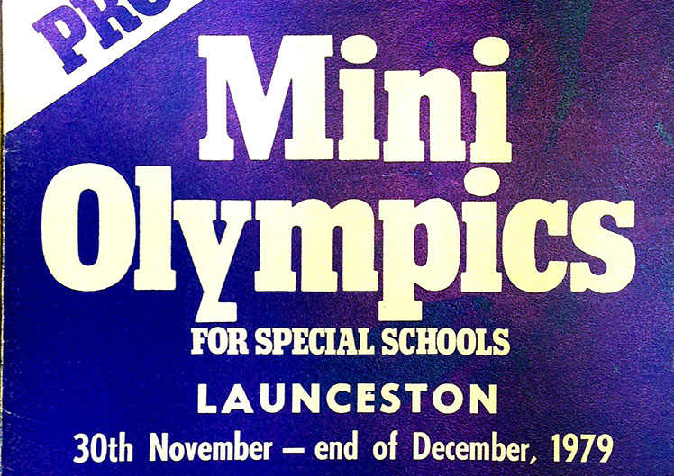 Program cover for the Mini Olympics for Special Schools held in Launceston, Tasmania in 1979.