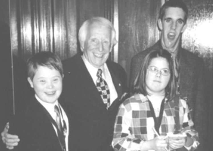 Dr Frank Hayden with Special Olympics athletes